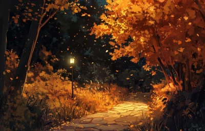 Colorful Anime Fall Night