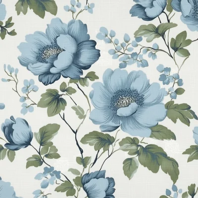 Floral Pattern on White Fabric