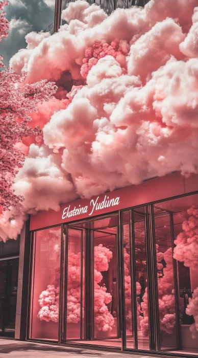 Dior Store with Pink and White Clouds