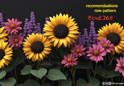 Colorful Flowers 3D Render