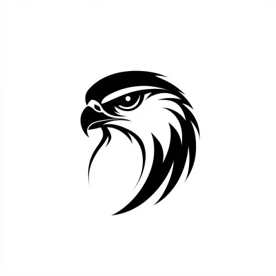 Monochrome Falcon Head Abstract Icon