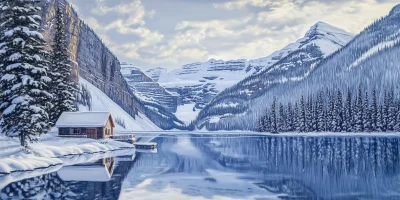 Winter at Lake Louise, Monet Style