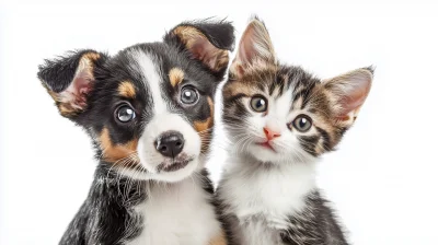 Puppy and Kitten Studio Portrait