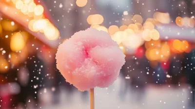 Pink Cotton Candy on Christmas Market