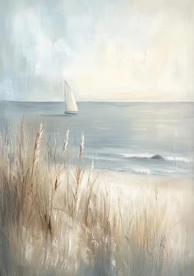 Tranquil Ocean Landscape Painting