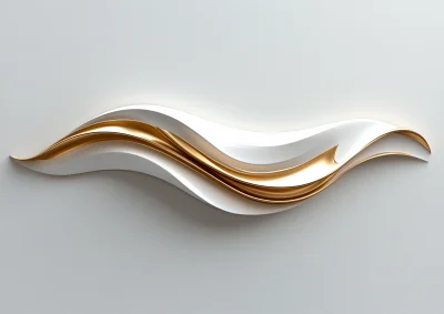 Elongated Wave 3D Logo