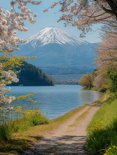 Springtime at Lake Kawaguchiko