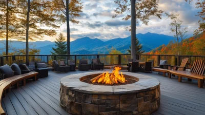 Autumn Bar with Fire Pit in the Great Smoky Mountains National Park