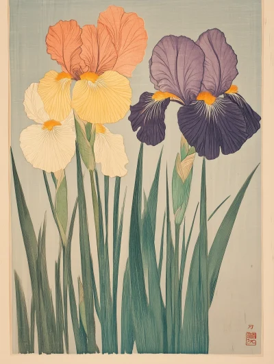 Iris and Coreopsis c.1920