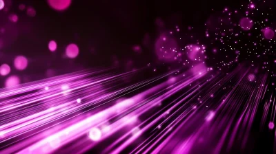 Abstract Glowing Pink Lines and Bokeh Lights