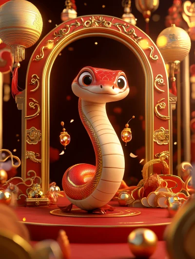 Cartoon Festive Snake