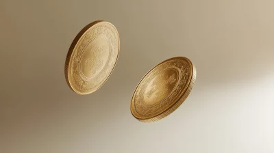 Intricately designed golden coins