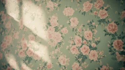 Floral Wallpaper in Funeral Home