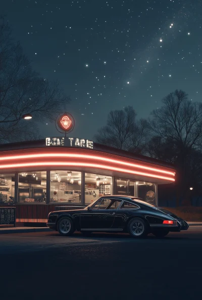 Retro Sci-Fi Diner Scene