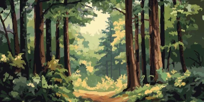 Panoramic Forest Paint by Numbers