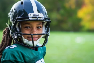 Young Girl Playing Football