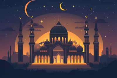 Decorated Mosque Illustration