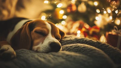 Winter Night with a Beagle