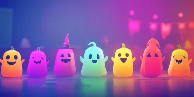 Rainbow Halloween Background