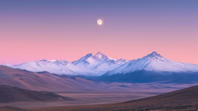 Moonrise over Andes Mountains