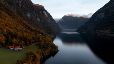 Aerial Landscape View of Mountain Range