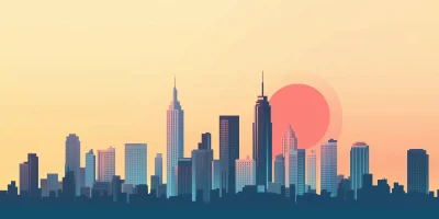 New York Skyline Minimalistic Illustration