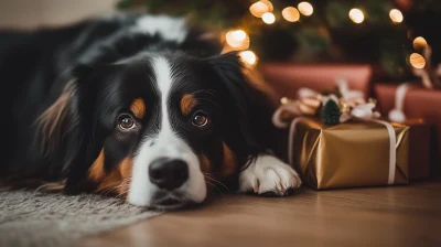 Cozy Winter Evening with Australian Shepherd