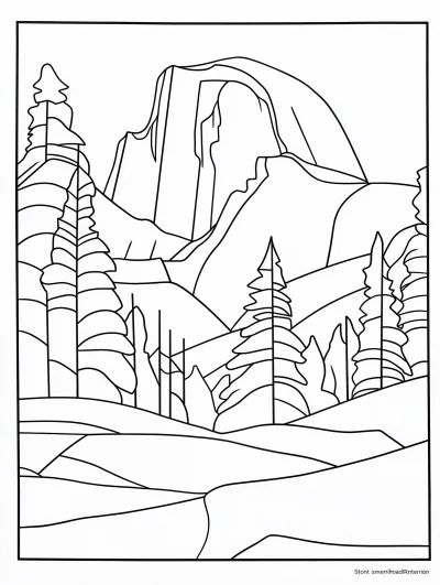 Half Dome Coloring Page