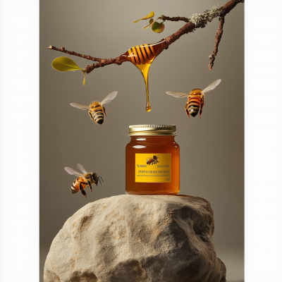 Honey Jar on Rock