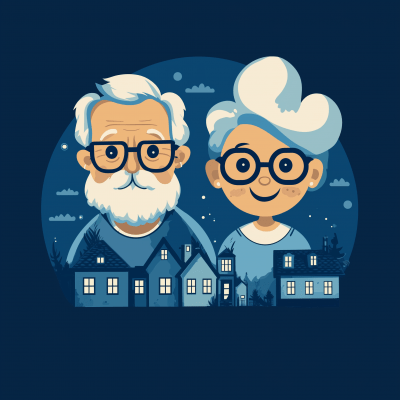 Elderly couple logo design