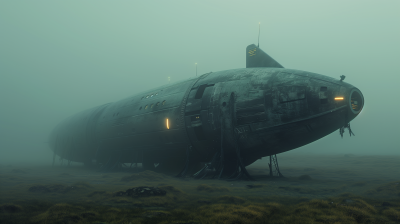 Abandoned Spaceship in Fog