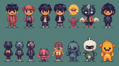 Pixel Art Boy Characters