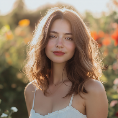 Portrait of a Young Woman with Light Brown Hair