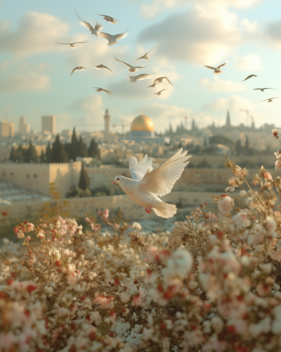 Dove Flying Over Palestine