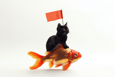 Cat on Goldfish