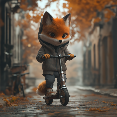 Urban Fox on a Scooter