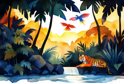 Lively Jungle Scene