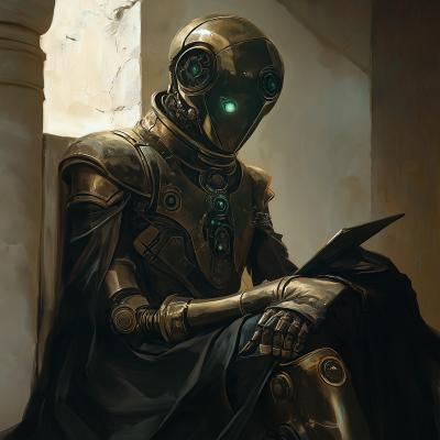 Fantasy Clockwork Steward Automaton Illustration