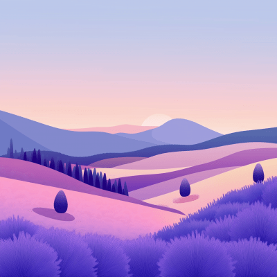 Lavender Field Illustration