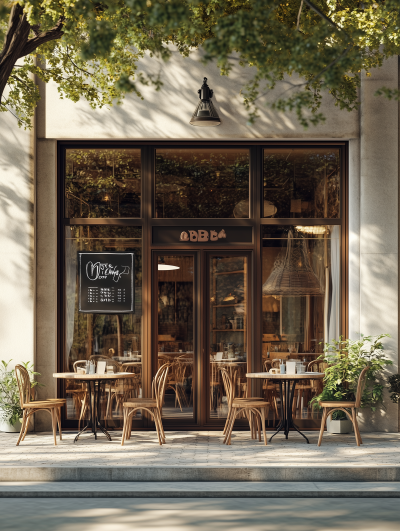 Trendy Cafe Facade