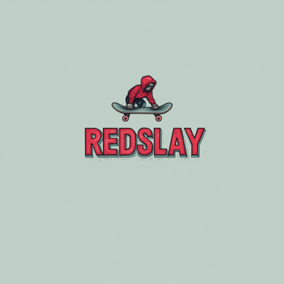 Red and Black Skateboard Logo