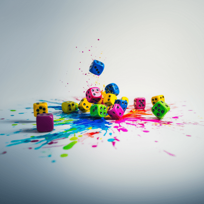 Colorful Ink Dice Wallpaper