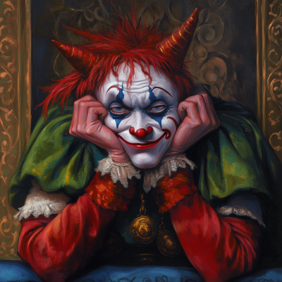 Sad Joker Medieval Painting