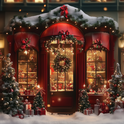 Cozy Christmas Window Display