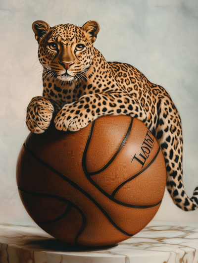 Leopard on Basketball