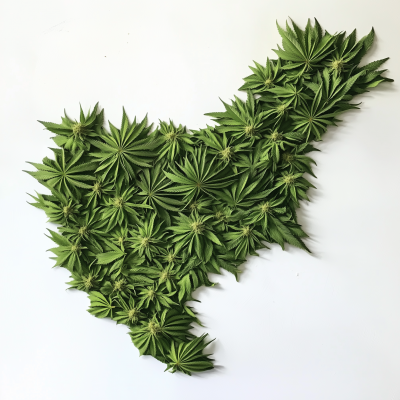 California Made of Cannabis Leaves