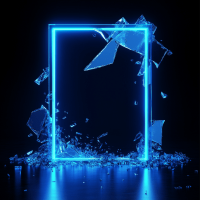 Fractured Blue Frame