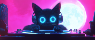 Futuristic DJ Cat