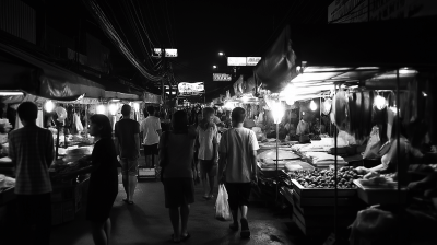 Busy Night Market in Udon Thani