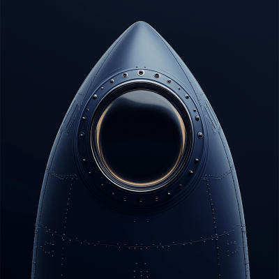 Closeup of Dark Blue Rocket Viewport